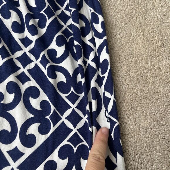 Boden Maxi Dress Womens 2 Jersey Knit Navy Geometric V-neck Preppy Beach Resort - Picture 6 of 10